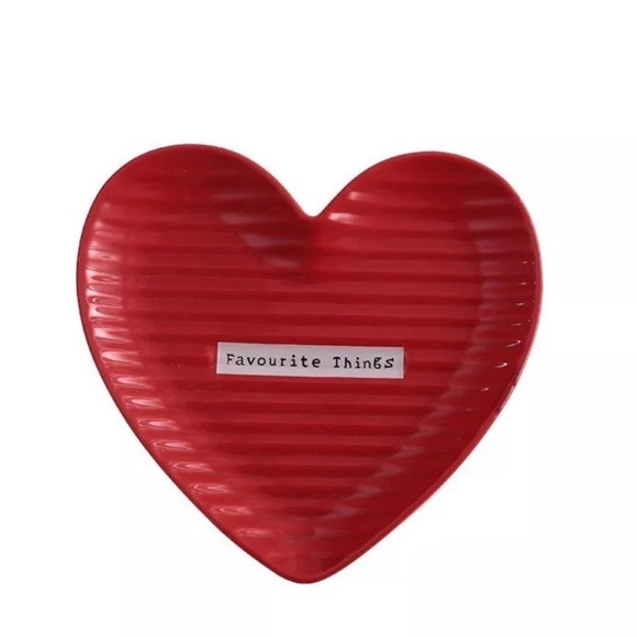 Ceramic heart dish home decor food or jewelry decor dish RED 1 PIECE LARGE - Picture 2 of 6